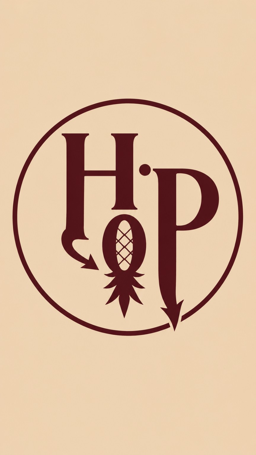 Hotwife of Pi circular burgundy emblem on a warm cream background